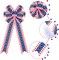 6 Pcs 4th of July Patriotic Wreath Bow Red White Blue Stripe Star Bow American Flag Bunting Bows Memorial Day Decoration for Indoor Outdoor Holiday Independence Day Decorations